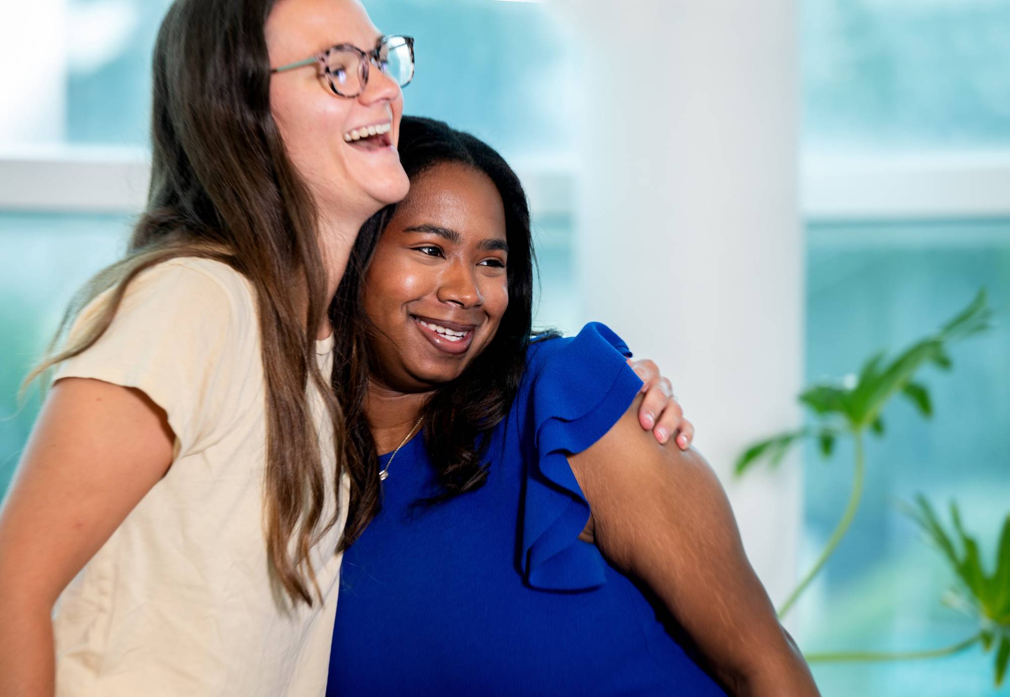 Ashley Melton hugs a friend